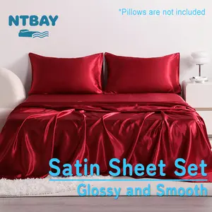 NTBAY Silky Satin Sheet Set - Silk-Like Glide for Hair & Skin | Easy Care