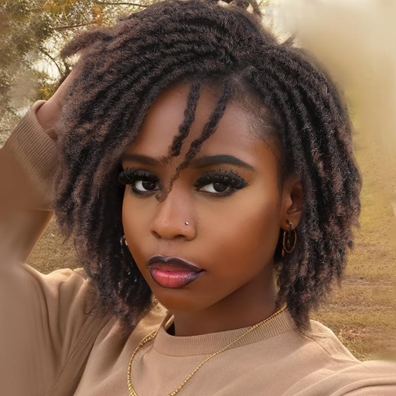 Dreadlock Wig Short Twist Wigs For Women Afro BlacCurly Synthetic Wig Faux Locs Braided Crochet Synthetic Hair Wig For Women