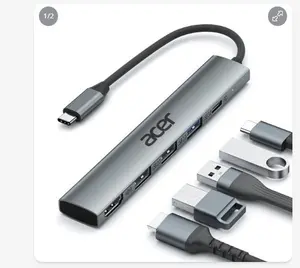 Acer 5 in 1 USB C Hub with 4K HDMI, 100W Power Delivery, 3 USB A Data Ports, ...
