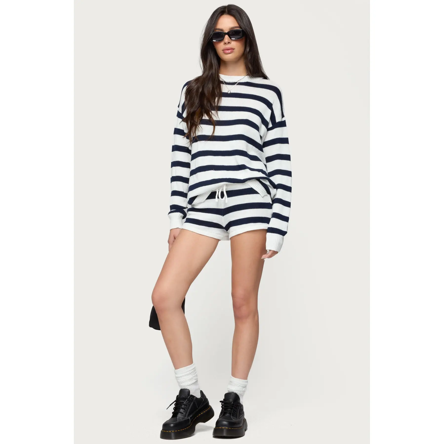 Amaris Striped Knit Shorts