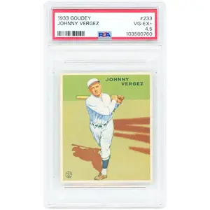Johnny Vergez New York Giants 1933 Goudey #233 PSA Authenticated 4.5 Rookie Card - Fanatics Authentic Certified