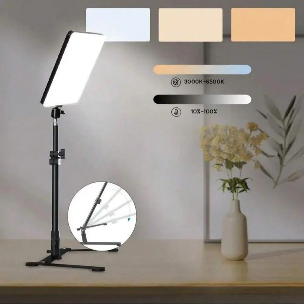 Portable LED Selfie Light with Adjustable Stand, USB Rechargeable LED Fill Light, Professional Selfie Light for Live Streaming, Makeup & Vlog, Photographic Fill Light, Photography Fill Light
