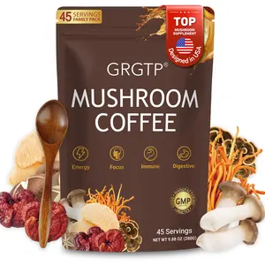 Mushroom Coffee Adaptogen Mix Powdered Drink Supplement - Superfood Formula with 6 Adaptogens (Cordyceps, Lion's Mane, Reishi, and More) - Supports Focus, Digestion, Immunity, and Health
