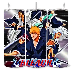 Bleach 20 oz Tumbler - BPA Free, stainless steel, Leak proof, durable, with clear lid