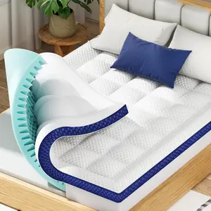 BEDELITE King Mattress Topper Dual Layer 4 Inch Memory Foam Mattress Topper, 2 Inch Pilow Top Mattress Pad and 2 Inch Gel Foam Mattress for Pressure Relief, with Deep Pockets Up to 6"-24"