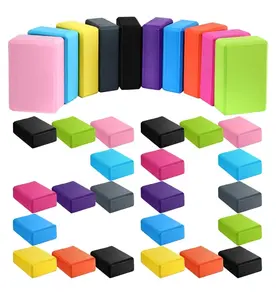 Random Colour Yoga Block Foam EVA Yoga Blocks Lightweight Yoga Bricks Non Slip Supportive Foam Blocks Yoga Prop Accessories for Yoga, Pilates, Stretching and Meditation, Women Men Yogi Yoga Beginners (Multicolor)