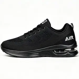 2026 Summer Men’s Black Work Sneakers — Breathable mesh, non-slip air cushion shoes for all-day standing and walking outdoorfun