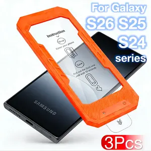 3-Pack Samsung Galaxy S26 S25 S24 Ultra Plus + Screen Protector Film, Ultrasonic Fingerprint Removal, Auto Alignment, Dust-Free Case, Military-Grade Protection