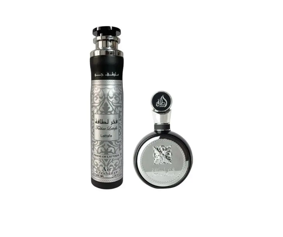 Lattafa Perfumes - Fakhar For Men 100ml EDP &  Air Freshener - Value Bundle - Luxury Gift Set For Men With Home & Car Air Freshener combo set, Wood