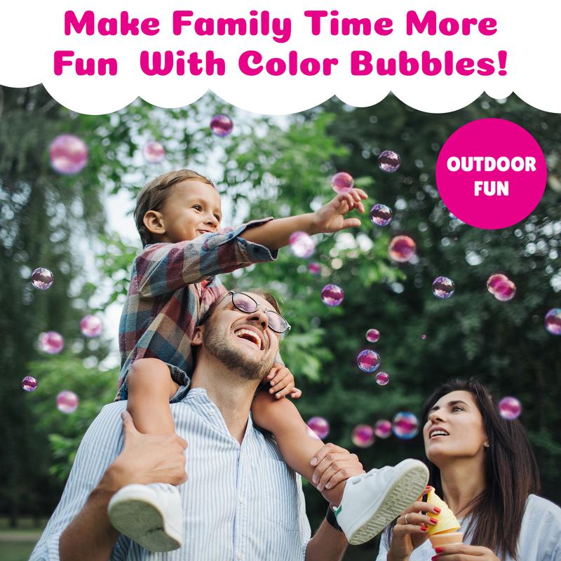 PoppinColorz BlabberMouth Color Bubble Blaster for Baby Gender Reveal Pink & Blue Bubbles Leakproof Easy to Use Batteries Not Included