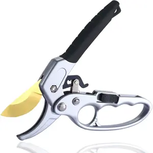 Titanium Garden Clippers, Germany Pruning Shears, Arthritis Weak Hand Snips, Work 3 Times Easier, 1-Inch Cut Capacity Gardening Scissors, Ergonomic handle, Rust resistant, high strength steel, Sharp
