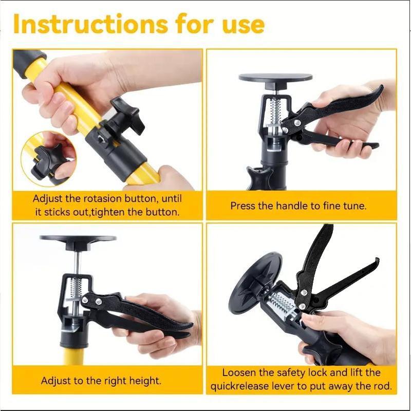 Professional Adjustable Telescoping Support Bars - 2-Pack, 90 lbs Weight Capacity, ABS and Metal Build with Manual Locking Joint, Essential Woodworking Tool for Temporary Support of Cabinets, Stairs, and Porches