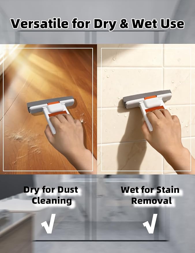 Mini Mop 2026 New Upgrade, Portable Self Squeezing Sponge Mop for Bathroom Kitchen Small Spaces, Wet Dry Floor Cleaner, Lightweight Compact Dorm Apartment Essentials Spring Cleaning Must Haves Orange