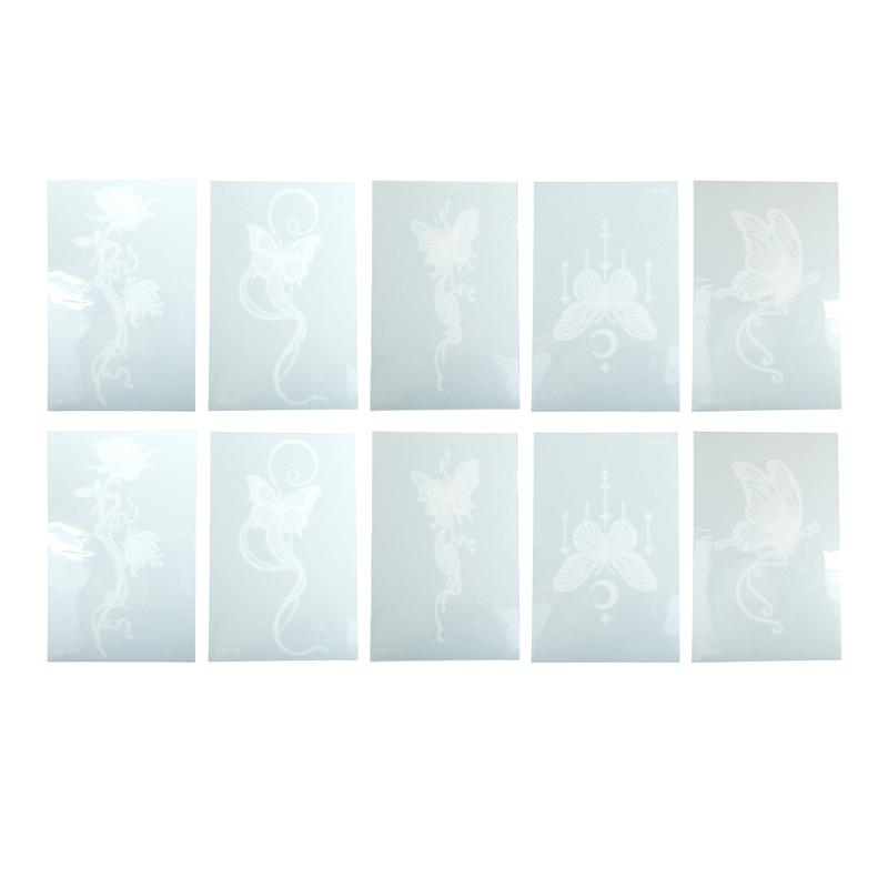 VOCOSTE Personalized Butterfly Temporary Tatto White 10 Pcs