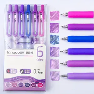 6pcs Vibrant Colors Large Capacity Press Gel Pens, Gel Ink Pen | 0.7mm Fine Tip for Drawing, Marking & Highlighting – Perfect Office Supplies and School Stationery Gift for Back-to-School, Halloween, Christmas