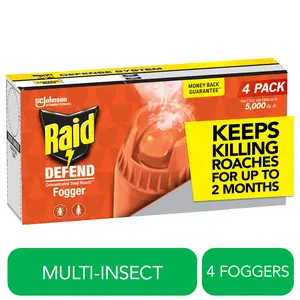 Raid Concentrated Deep Reach Pest Insect Killer & Roach Fogger, 1.5 oz, 4 Count
