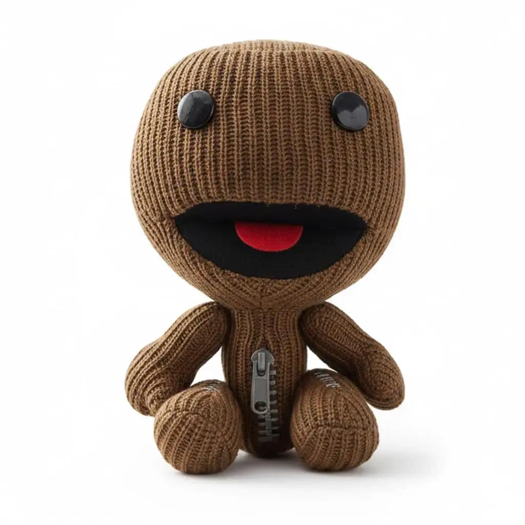 Little Big Planet Sackboy 9.8in Collectible Soft Huggable Plushie Stuffed Toy, Kawaii Stuffed Animal Chip Figurine Pillow Doll, Anxiety Relief Stress Relief Toy for Home Room Decor