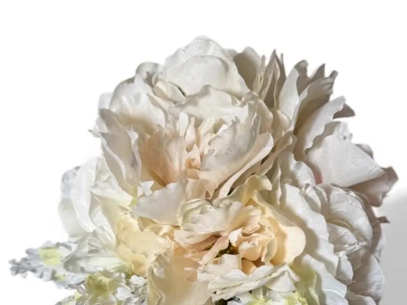 Bridal Silk Rose Bouquet – White Peony Style Wedding Flowers | LovelifeFinds