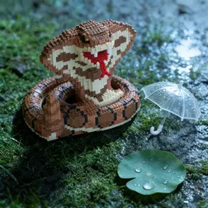 Cobra 3D Puzzle Building Block Ornament for Home Office Decor, Perfect Gift for Holidays and Parties, Lightweight Collectible Sculpture