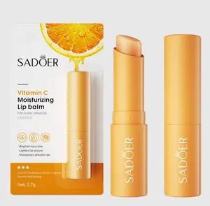 SADOER Vitamin C Lip Balm: Infused with Vitamin C and Orange Extract, it moisturizes and repairs dry, peeling lips, reduces the appearance of lip lines, deeply hydrates, and is suitable for day/night use, makeup prep, and all seasons.