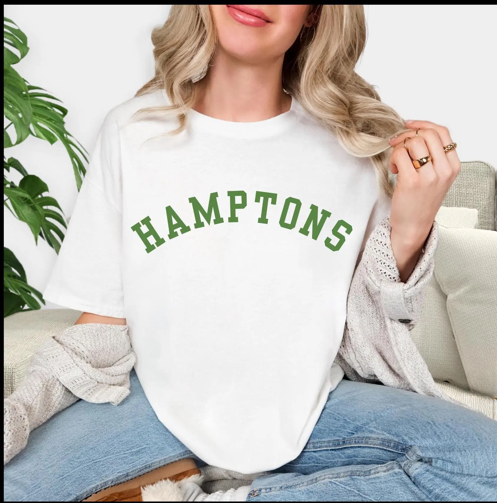 Hamptons Graphic Tee: Coastal Summer Cotton Shirt