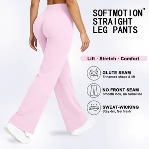 DEEFY SoftMotion Straight Leg Bottoms 30.5" & 31.5" Inseam Fitness Gymwear Women Workout Breathable Light Thin Sportswear Gym Outdoor Sports Yoga Pants Wide Sweatpants Solid Color Joggers