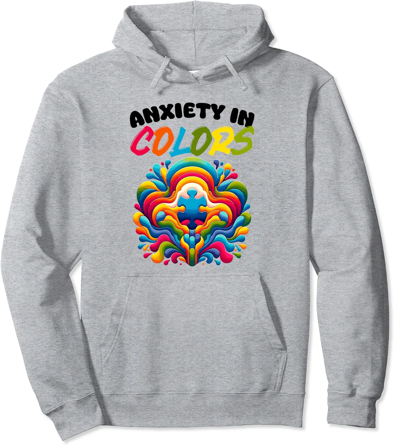 Autism Awareness Month Puzzle Piece Autism Anxiety Warrior Pullover Hoodie - Hannahgu Shop 87B0CYMX78CC