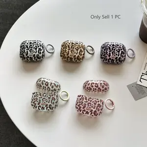 Five-Color Leopard Print Ring Earphone Case for Apple AirPods Pro 3/2, AirPods 4/3/2, Fashionable Women's Earphone Cover, Earphone Protective Cover, Headphone Accessories