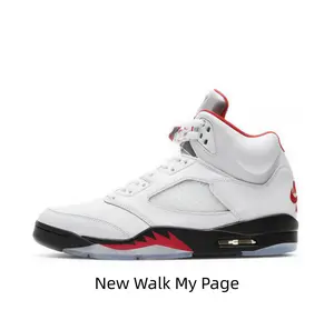 White Red Black Mid Top Basketball Sneakers Smooth White Leather Upper Red Collar Trim Jagged Red Midsole Graphic Visible Side Air Window Translucent Ice Outsole Daily Street Trainers