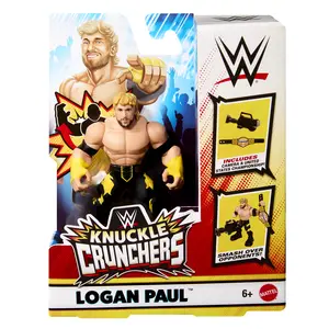 Logan Paul (Black & Yellow) - WWE Knuckle Crunchers 10 Mattel WWE Toy Wrestling Action Figure