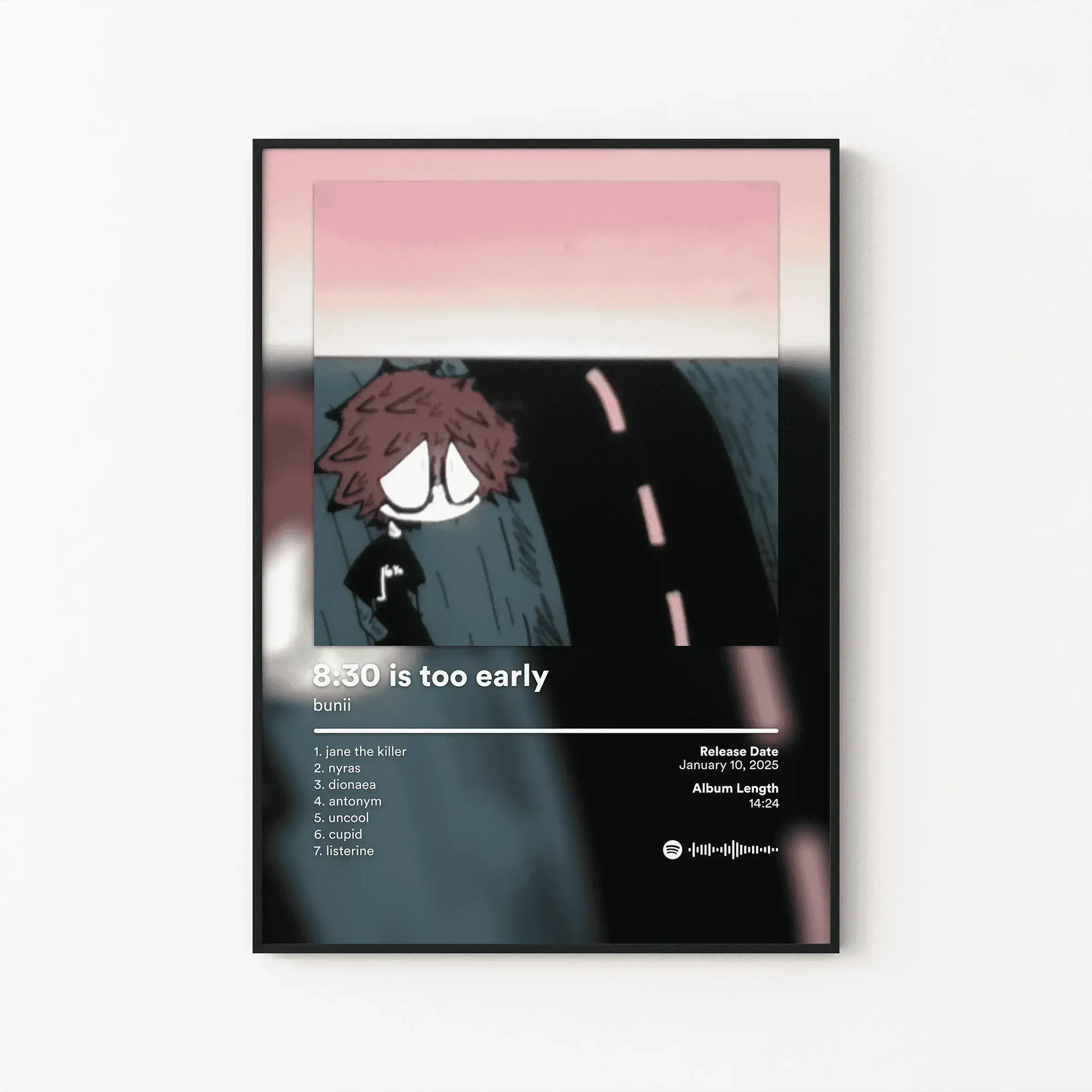 [FREE SHIP] bunii Album Poster, Underground Digicore Tracklist Art, Hyperpop Aesthetic Print, Niche Internet Music Decor, Unframed Print Only