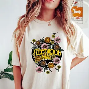Retro Fleetwood Mac Floral Shirt, Fleetwood Mac Flower Shirt, Nostalgia 80s Rock