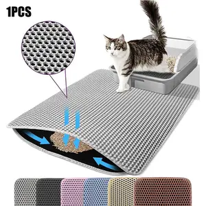 Double-Layer EVA Cat Litter Mat, High-Efficiency Filter Control, Waterproof Non-Slip Pet Pad, Universal Size for Cats, Kitty