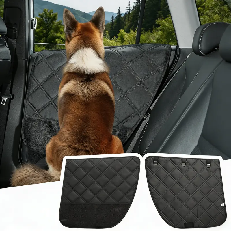 JOYTUTUS Car Door Protector Single Set - Thickened PU Waterproof Panel Covers, 20% Larger Design for Sedans & Small SUVs, Easy Installation, Pet Travel Scratch Guard That Blocks Scuffs