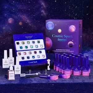 [Exclusive to TikTok] Beetles Cosmic Spark Gel Nail Polish Set, 20 Colors 10ml Galaxy Magnetic Cat Eye Glitter Gel Polish Kit, with Base Coat, Glossy & Matte Top Coat,  Magnet Tools, Nail Art DIY Home Salon Manicure Gift Set for Women Girls