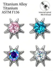 Titanium Alloy Ear Studs Eight-Point Star Tragus Earrings Lip Piercing Jewelry Unisex Body Piercings Inner Helix