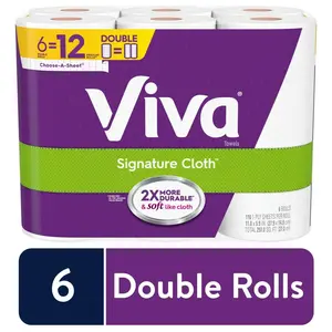Viva Signature Cloth Paper Towels, 6 Double Rolls, 110 Sheets per Roll (660 Total) Kimberly Clark