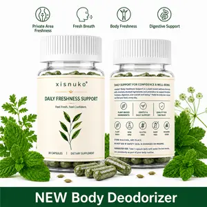 Natural Internal Deodorizer Supplement for Fresh Breath, Underarm & Private Area Freshness, Plant-Based Formula with Zinc + B6, 30 Capsules