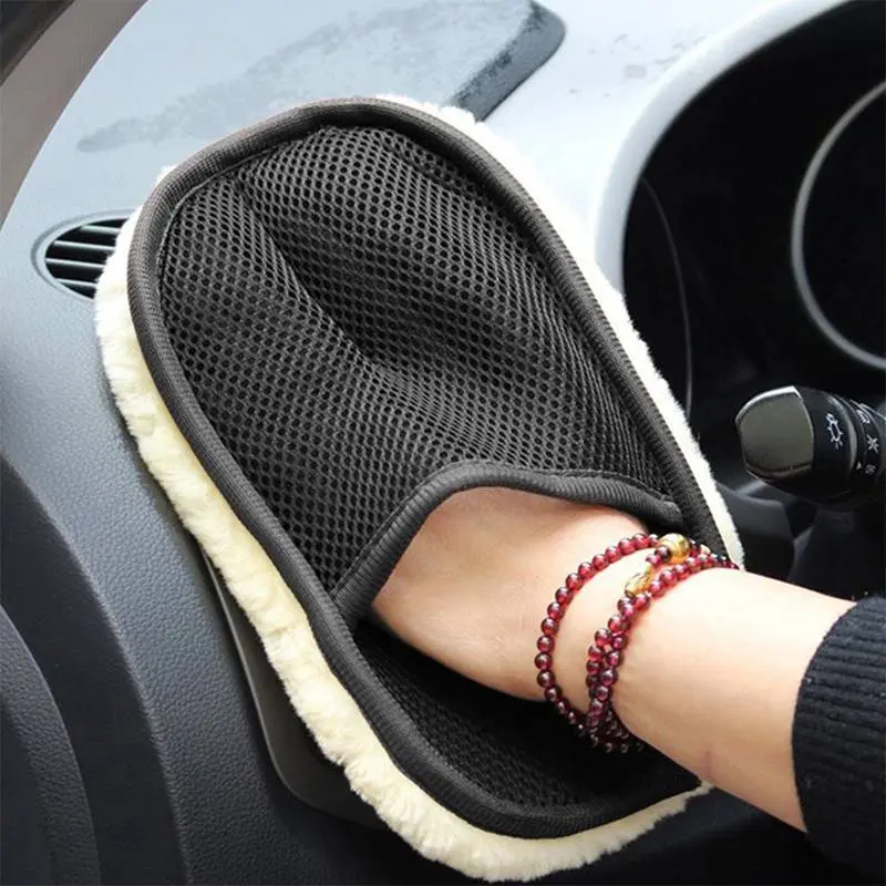 Soft Car Cleaning Glove, 1 Count Home Dusting Gloves, Plush Car Wash Gloves, Car Cleaning Supplies, Car Detailing Products, Car Washing Accessory