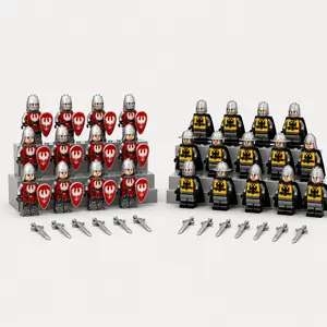 24PCS Medieval Knight Soldier Building Block Figures, Castle Warrior Toy Set, MOC Accessories, Compatible with Major Building Block Brands, Collectible Toy Gift