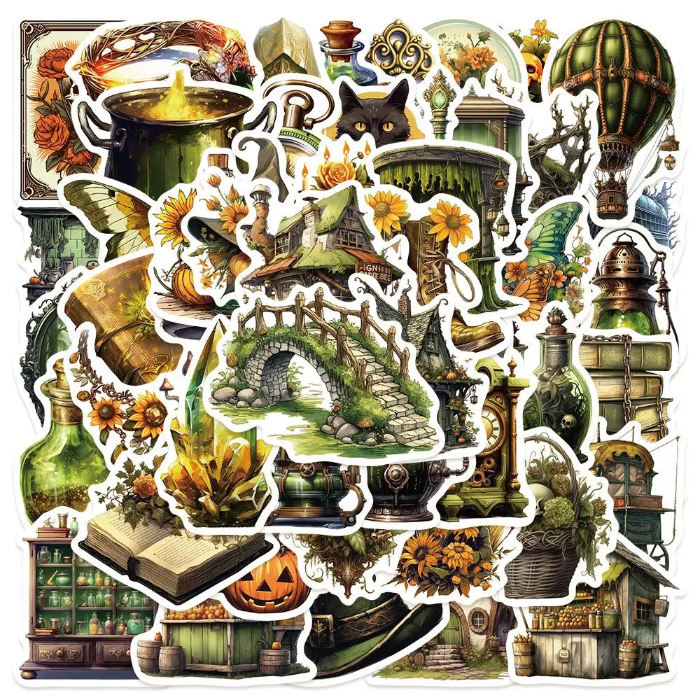 50Pcs Halloween magic sticker Jungle Witch witchcraft Graffiti Stickers for DIY Luggage Laptop Skateboard Motorcycle Bicycle Stickers