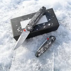 1pc 485 Folding Knife, Multifunctional Edc Lightweight Foldable Knife, Carbon Fiber Handle, Pocket Knife, Fruit Knife, Kitchen Knife, Men's Gift, Stainless Steel Knives