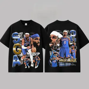 [ 🎉 100% Cotton] Shai Gilgeous-Alexander 'Back To Back MVP' Graphic For Thunder Nation, Oklahoma Basketball Fans Apparel, SGA Fans Basketball Streetwear Tee, Gift For Basketball Fan Graphic Tee