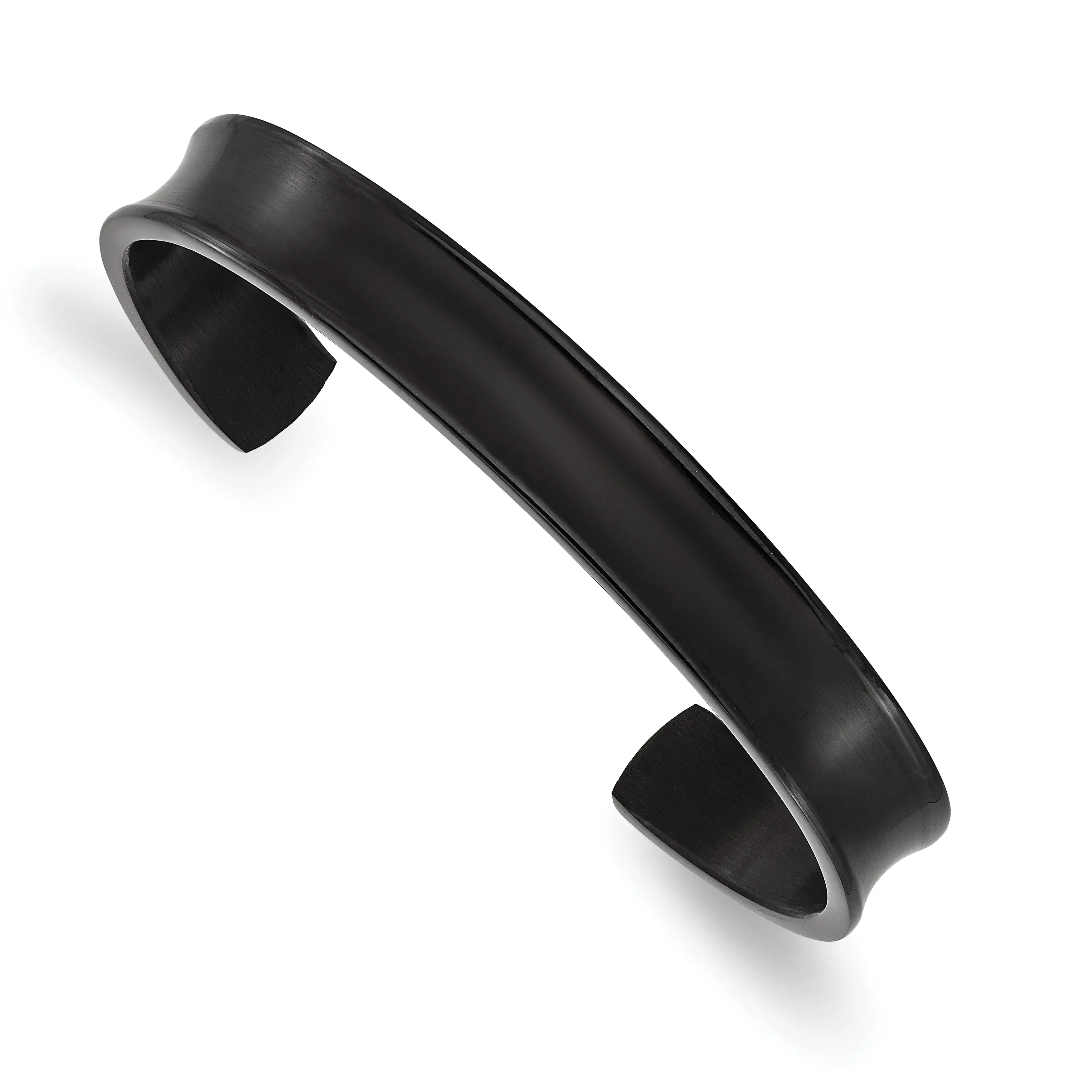 Chisel Titanium Brushed with Polished Edge Black IP-plated 10mm Cuff Bangle