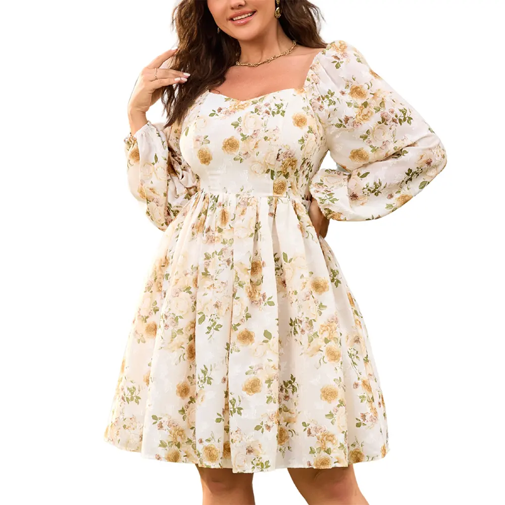EYWOL Plus Size Floral Dress for Women Wedding Guest Long Sleeve Short Dress Cute Spring Outfit Mini Easter Dress - TikTok Shop EYWOL Plus Size Floral Dress for Women Wedding Guest Long Sleeve Short Dress Cute Spring Outfit Mini Easter Dress - TikTok Shop