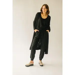 The Schiller Jumpsuit + Cardigan Set in Black