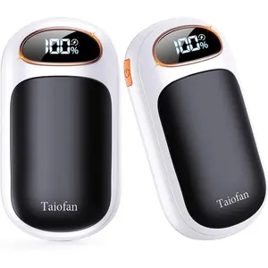 Rechargeable Hand Warmer 2 Pack, LED Display & 4 Levels, Ultrathin Electric Hand Warmers Portable USB Pocket Heater Fits Gloves