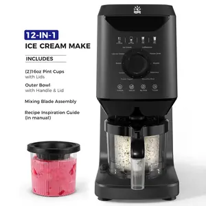 12-in-1 Ice-Cream Maker Machine - 11 Preset Programs & Self-Cleaning, Frozen Yogurt Maker for Gelato, Slushies, Milkshakes, Sorbet, Mix-ins & More, Includes (2) Pint Containers for Home & Office