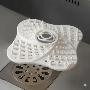 Hair Catcher Drain Cover, Clog-Free & Odor-Resistant, Removable & Washable. Fits Bathroom Sinks, Kitchen Sinks, Showers. Anti-Bacteria, Anti-Grease, Durable & Easy Clean Drain Filter, Bathroom Accessory