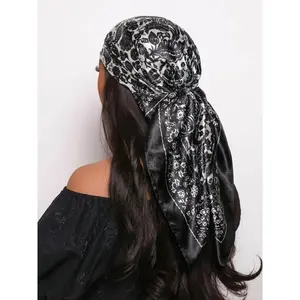 Women's Elegant Paisley Pattern Square Satin Scarf, Soft Comfortable Breathable Hair Scarf, Fashionable Hair Accessories for Women & Girls